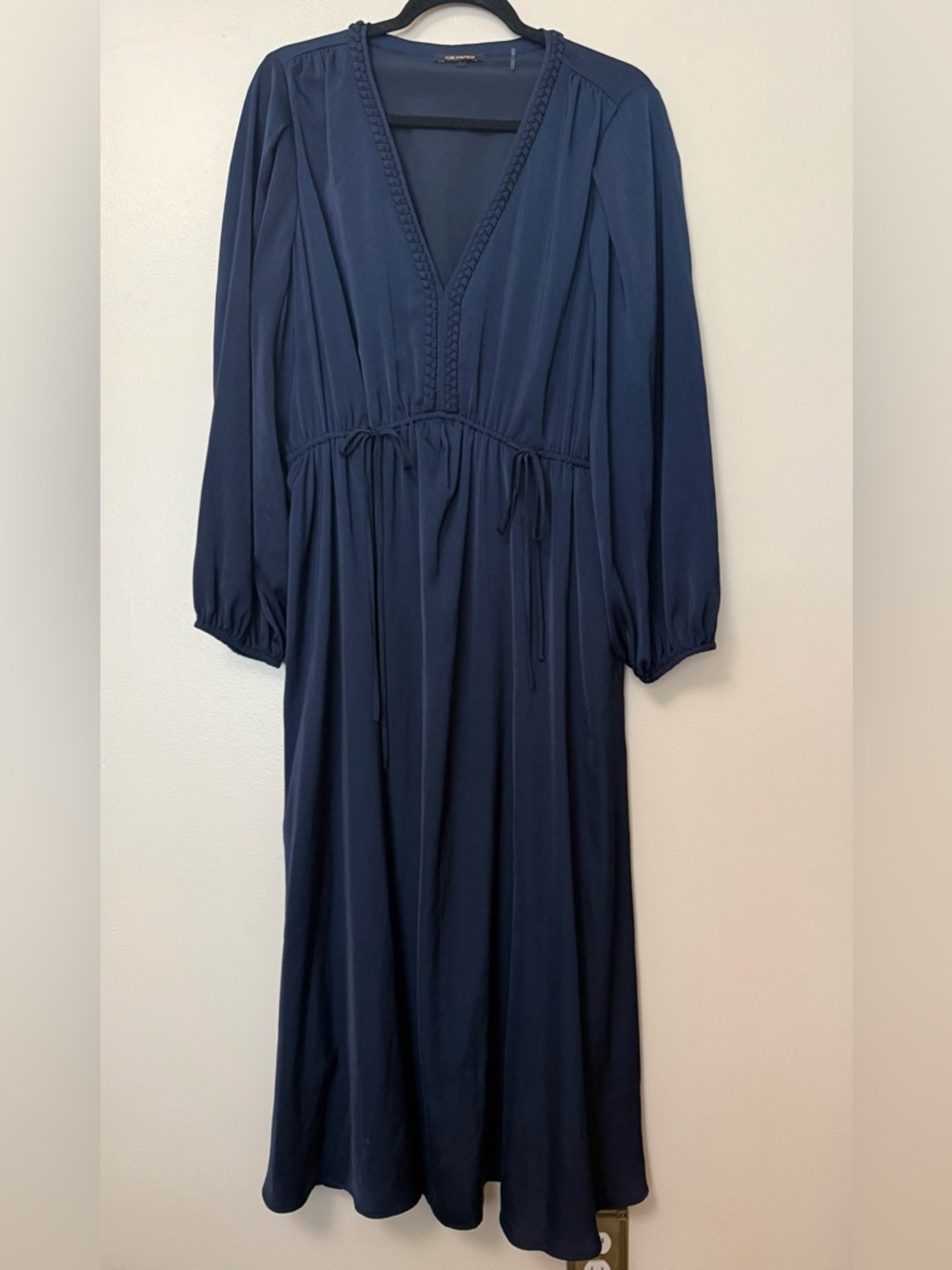 Kobi Halperin Navy Long-Sleeve V-Neck Maxi Dress